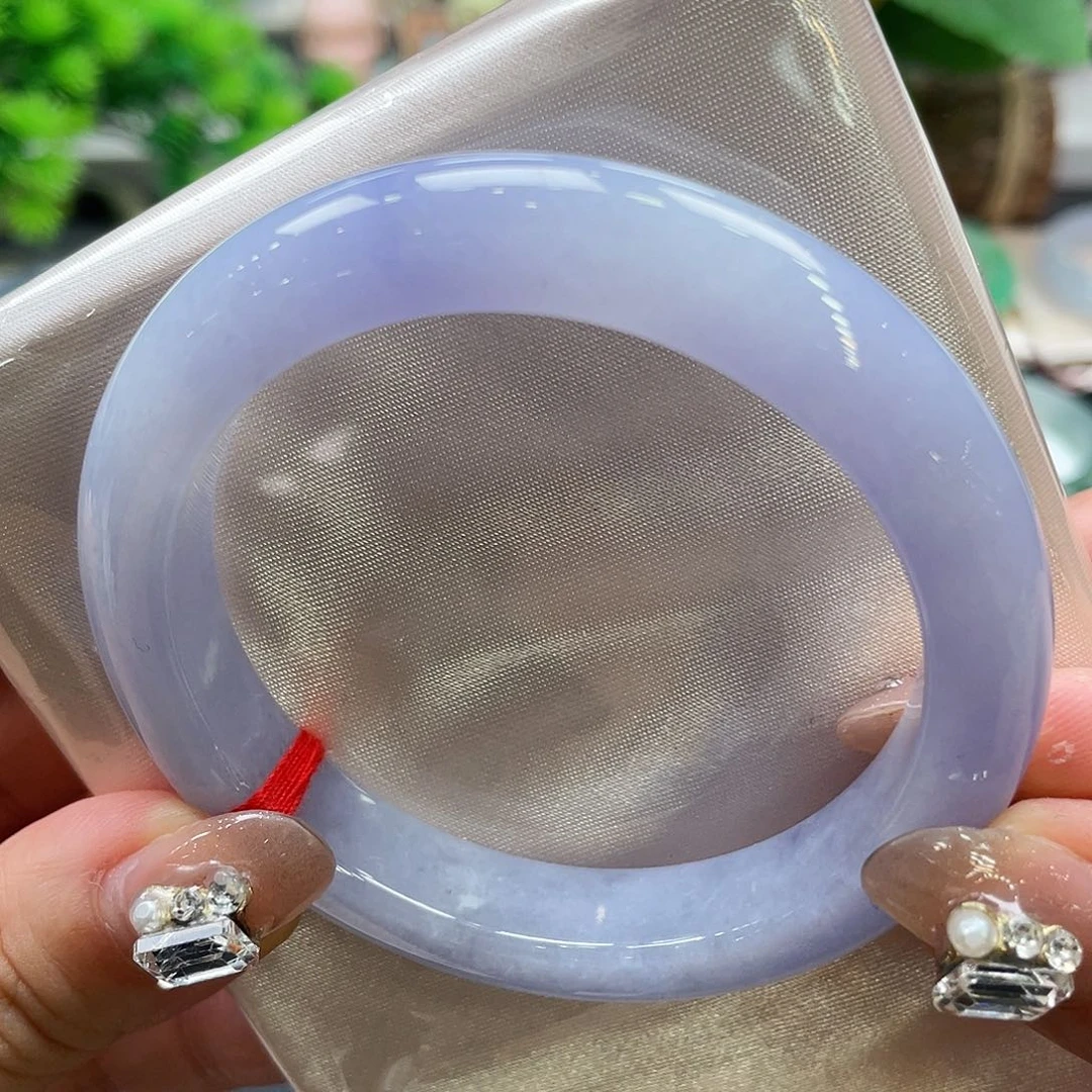 未镶嵌手镯翡翠42号紫罗兰55圈