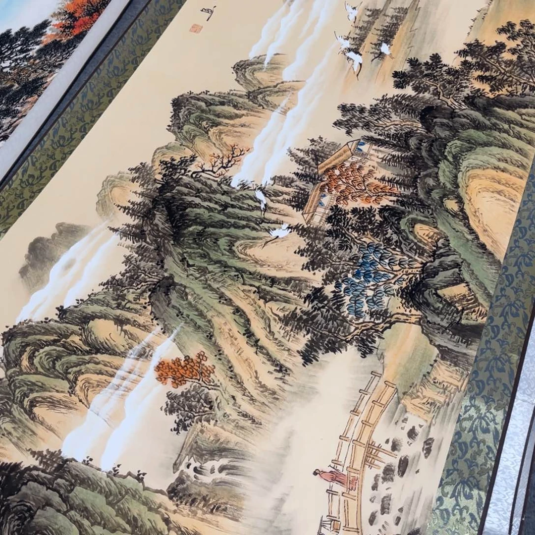 溪山隐逸六尺横幅东方美学装饰画180*70