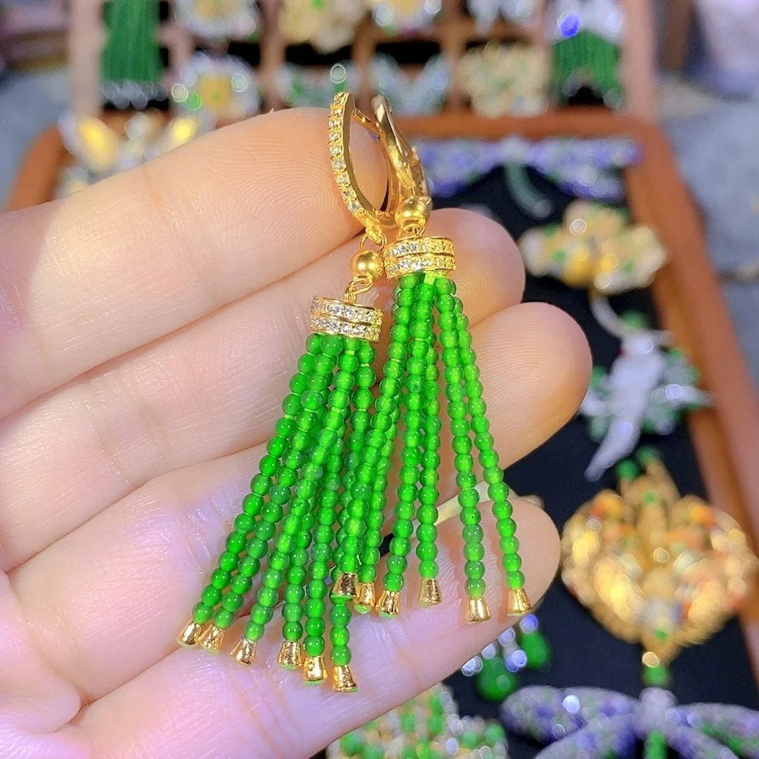 吊坠(不含链)银S925镶嵌翡翠