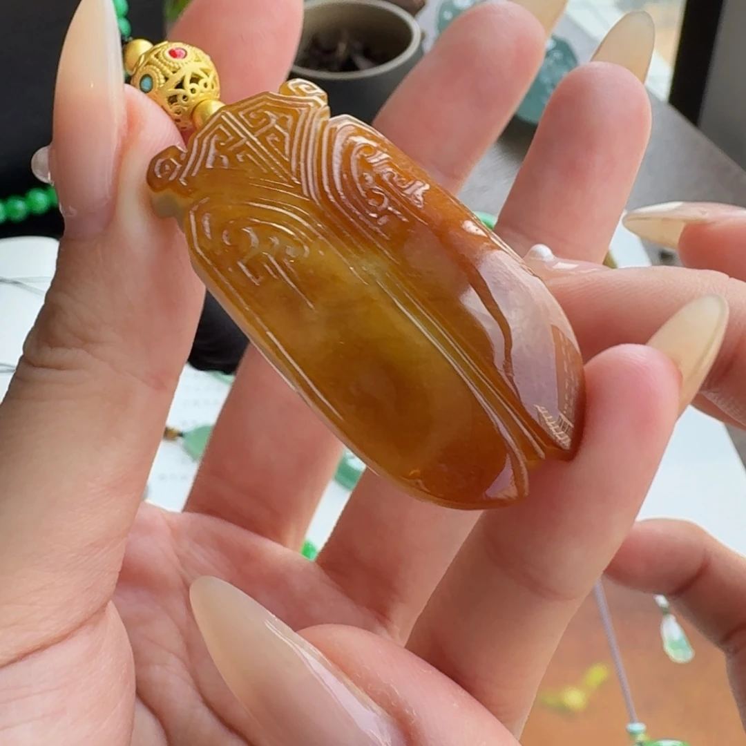 翡翠颈饰未镶嵌特色仿古蝉