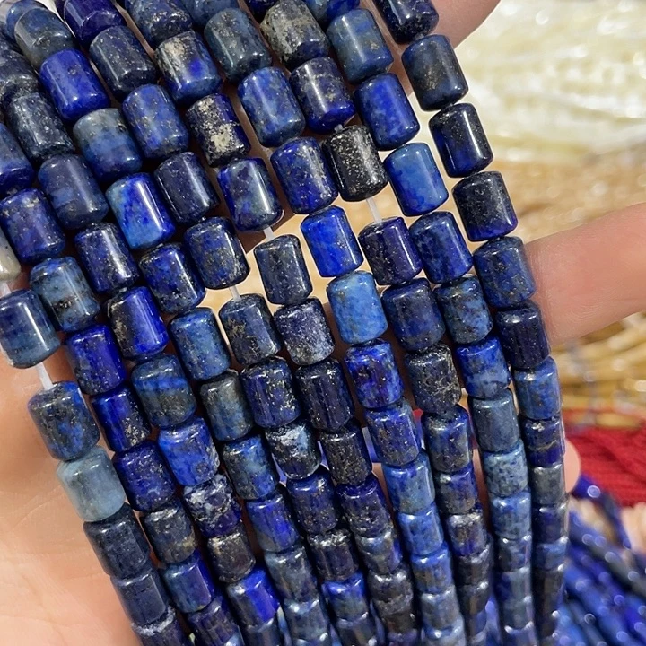 玛瑙/玉髓合金珠宝半成品一条6mm青金石桶珠
