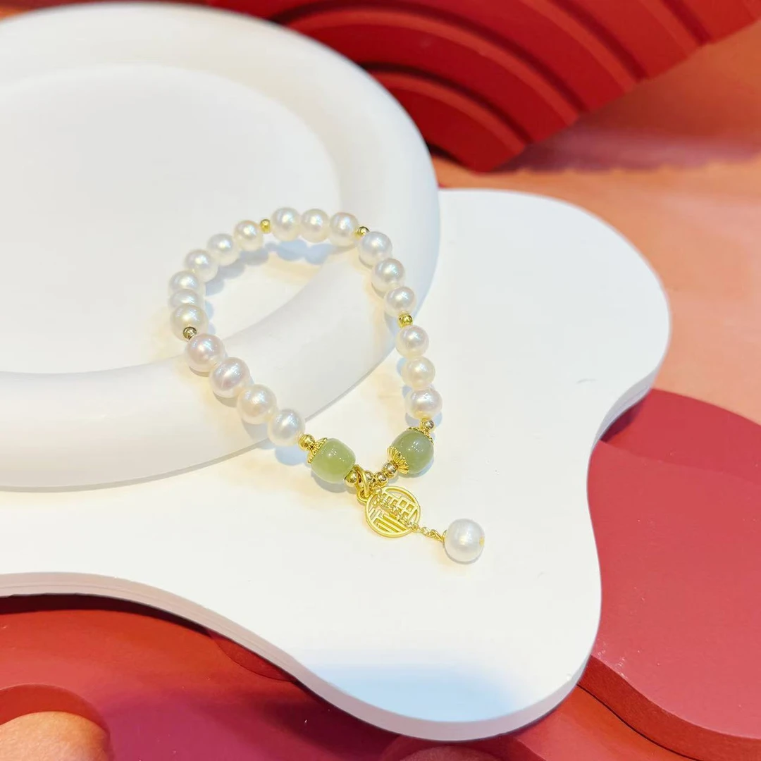 福字配件晴水路路通7mm珍珠手串HNZ9295