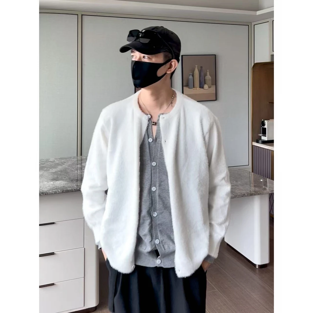 大圣圣 假两件拼色针织开衫 高级感痞帅慵懒风外套男TOB 51161