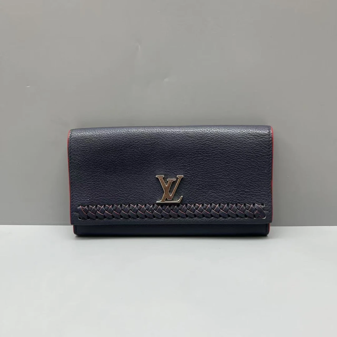 95新 LouisVuitton/路易威登 荔枝纹长款钱包 尺寸19*10 SV14203