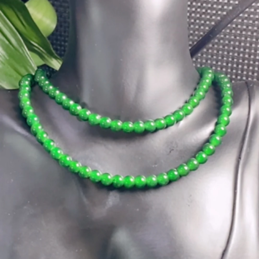 天然A货翡翠珠链