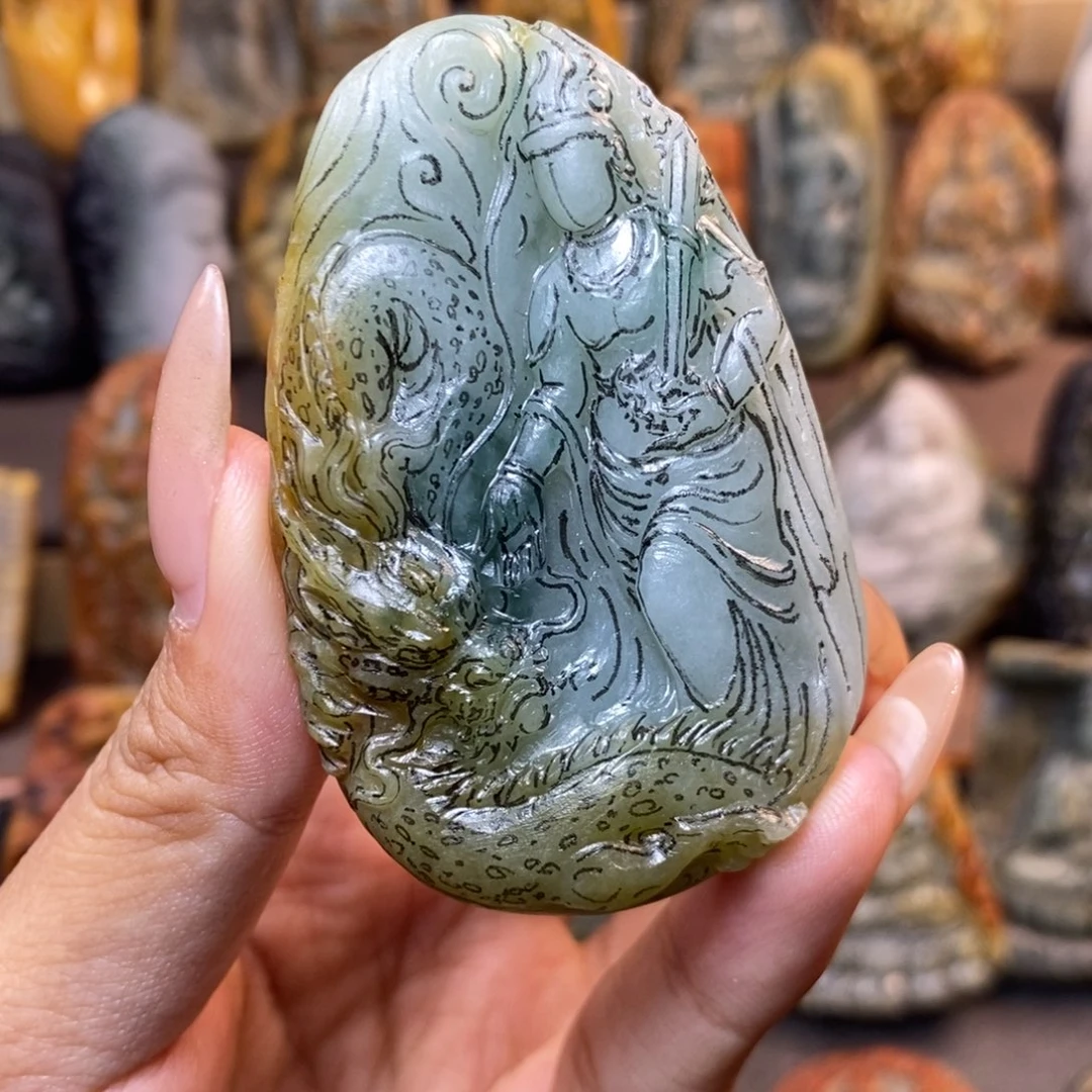 定制翡翠未镶嵌御龙观音