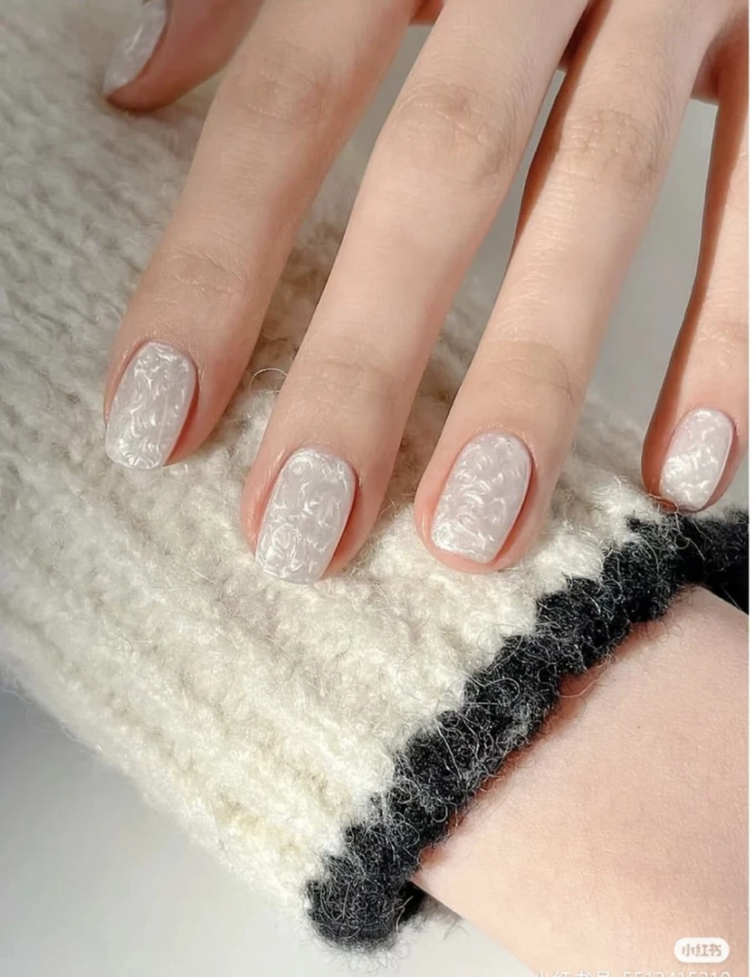 夏日网红气质显白珍珠贝母纯手工穿戴甲穿戴式新款穿戴甲