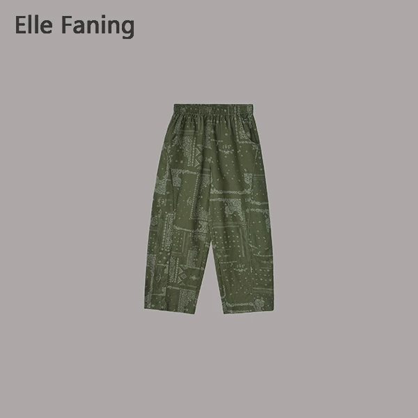 芒果优选-复古法式佩斯利印花休闲裤