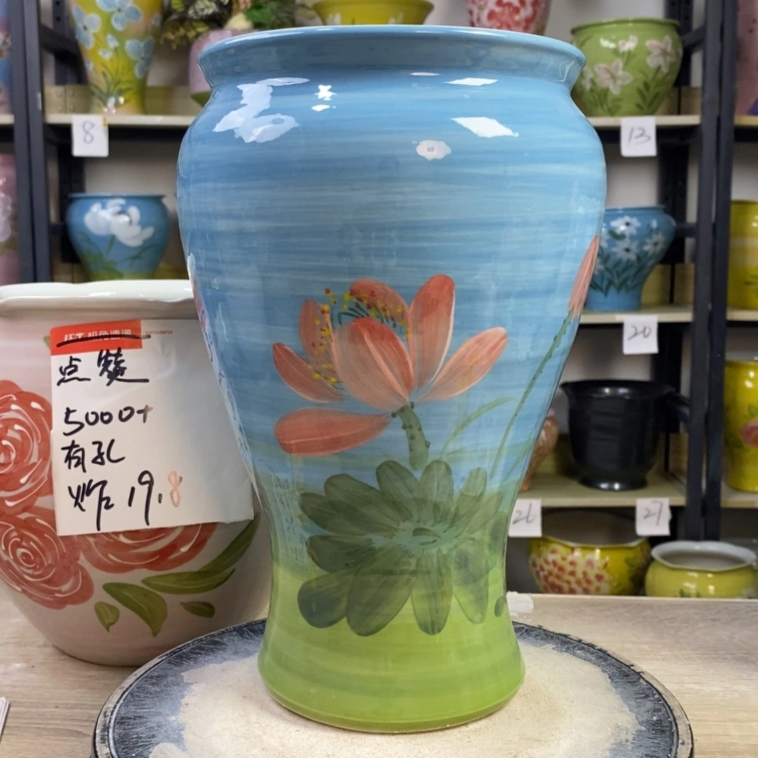 景德镇手工手绘陶瓷花盆