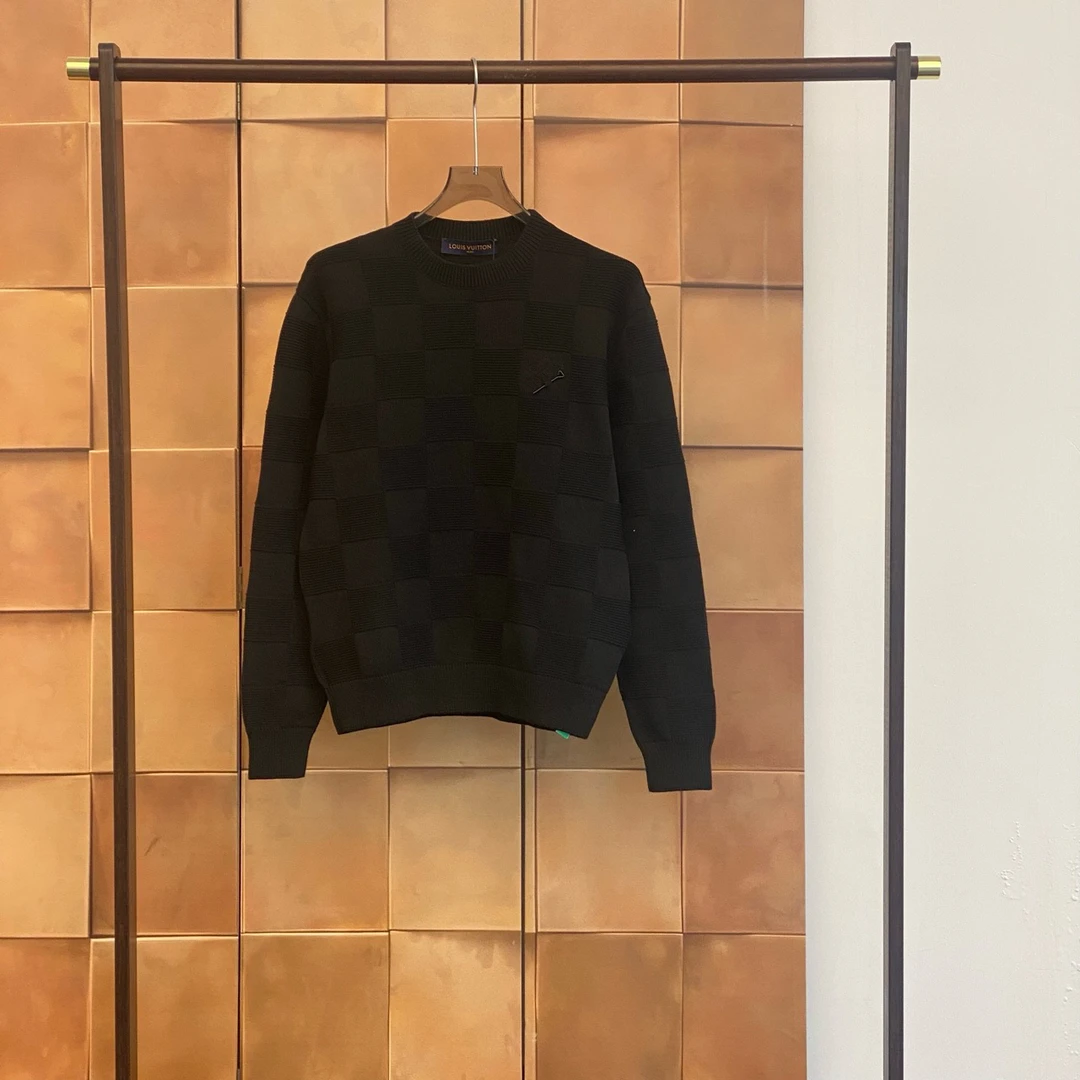 全新未使用 LouisVuitton/路易威登 23fw新款棋盘毛衣/xs码/29416