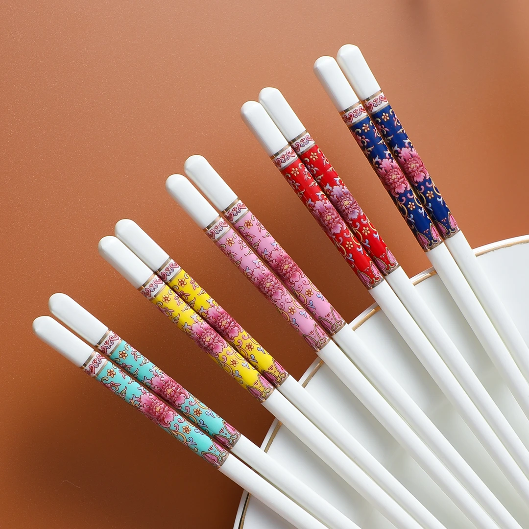 z景德镇珐琅彩陶瓷筷子礼盒高级感健康卫生不发霉家用送礼餐具筷