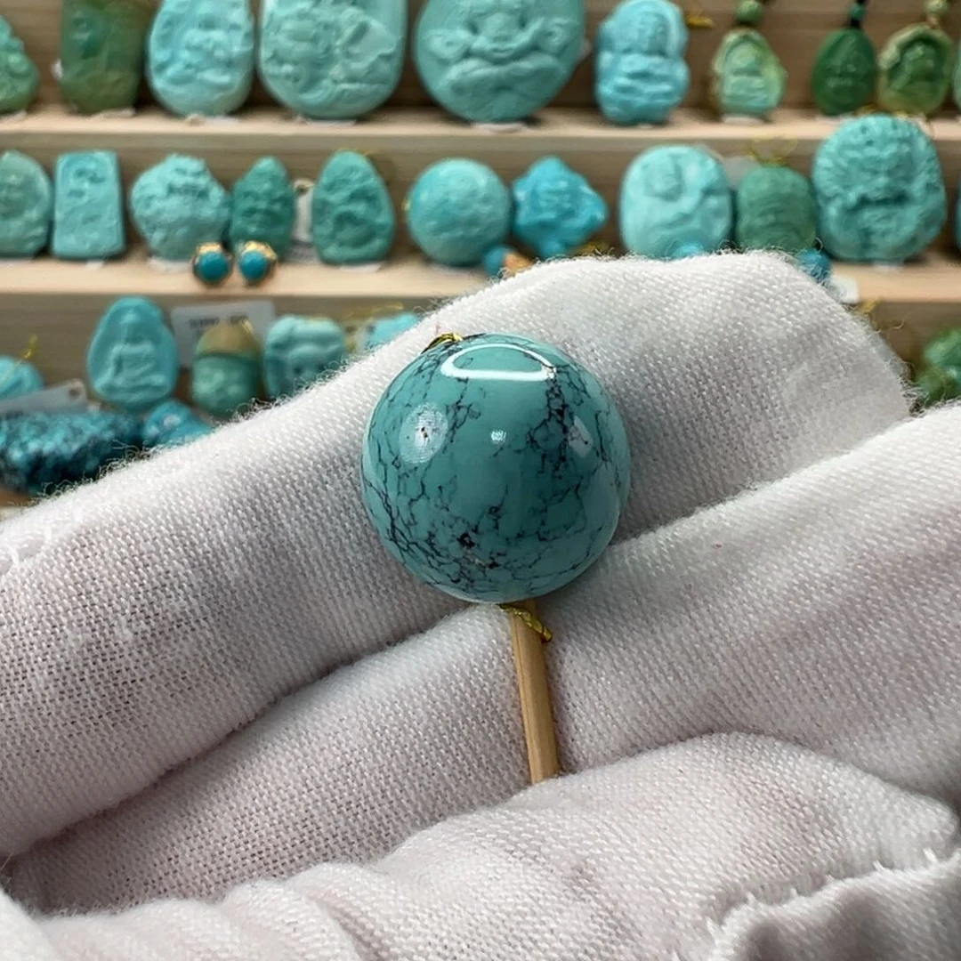 未镶嵌绿松石圆珠15.1mm