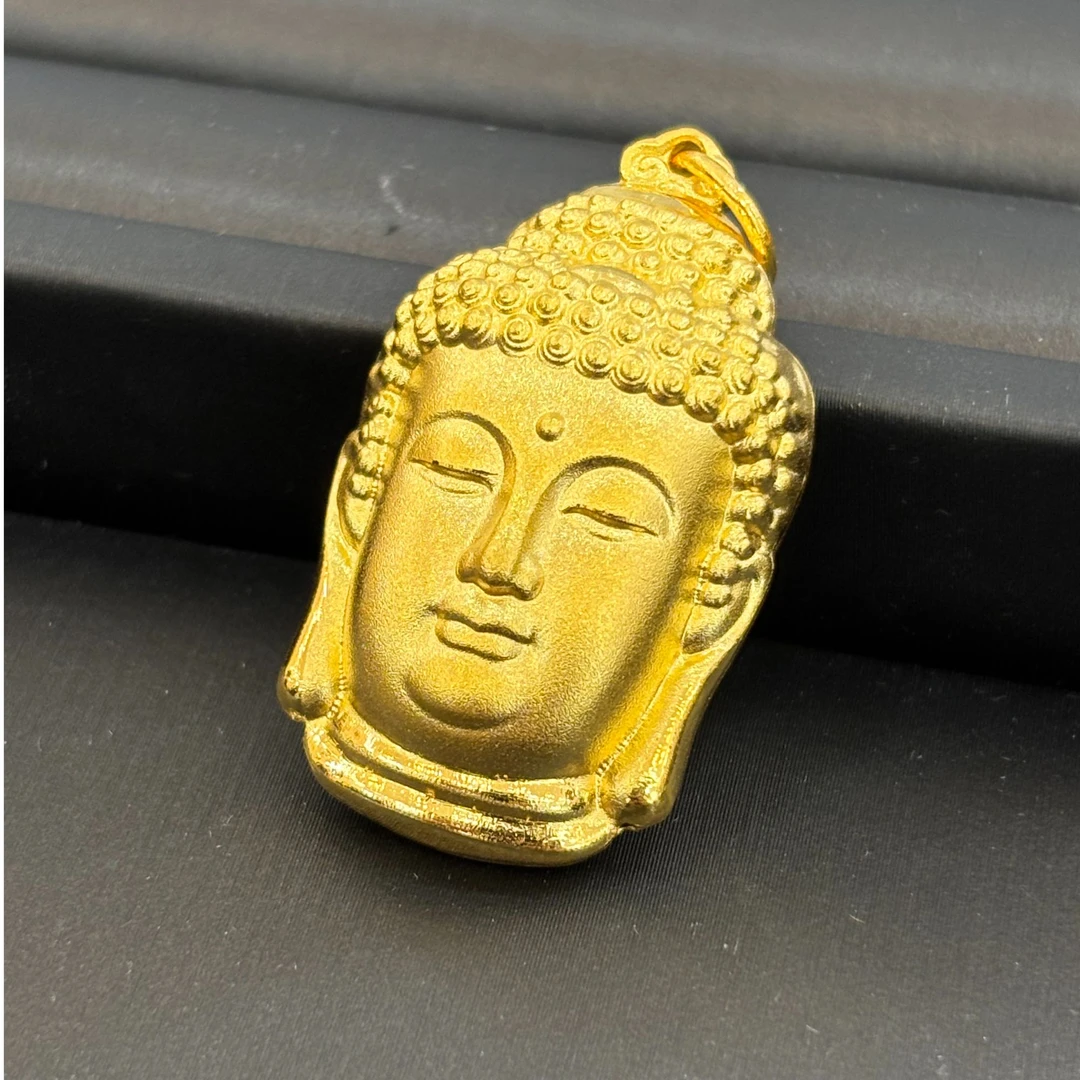 [长恋黄金]佛头吊坠足金精品不含链