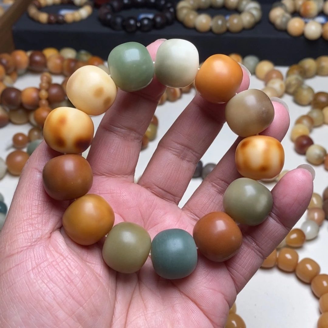 菩提根/象牙果手串憨*卡19豹纹多宝