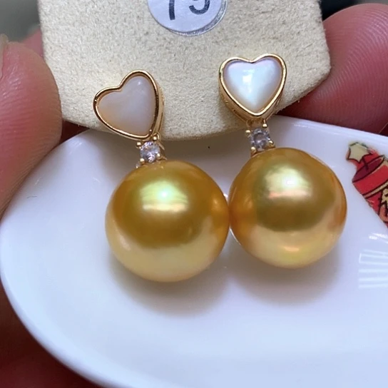 淡水珍珠耳饰银S925镶嵌