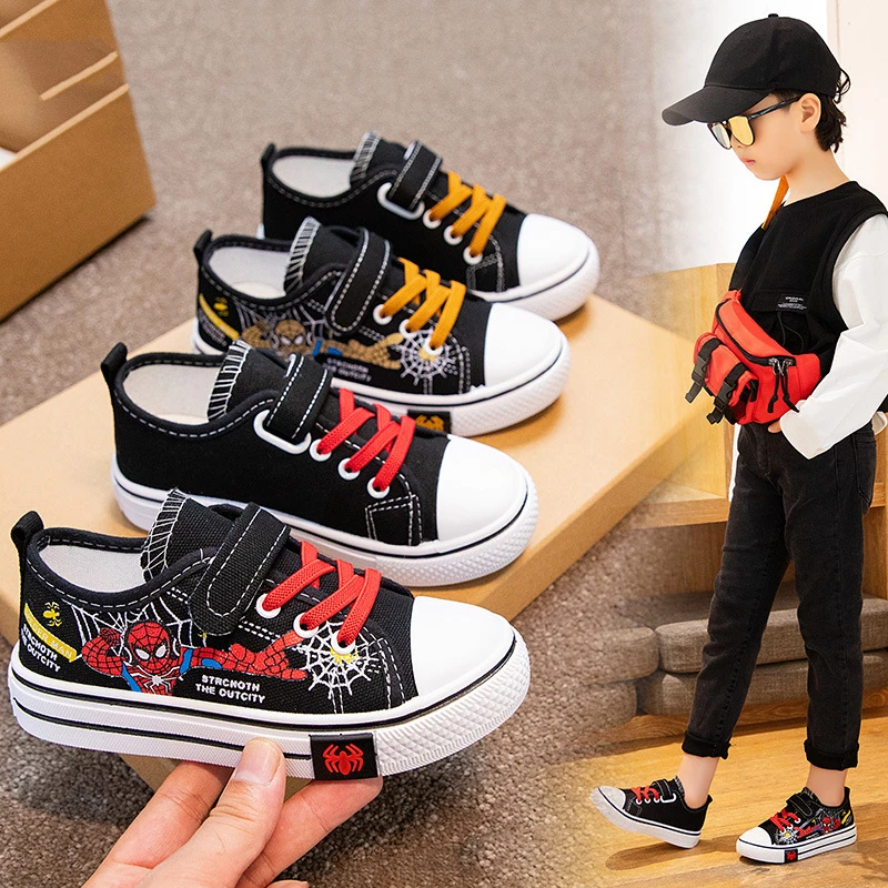 帆布鞋男童鞋子中大童2025春秋款儿童休闲板鞋韩版男孩一蹬单鞋