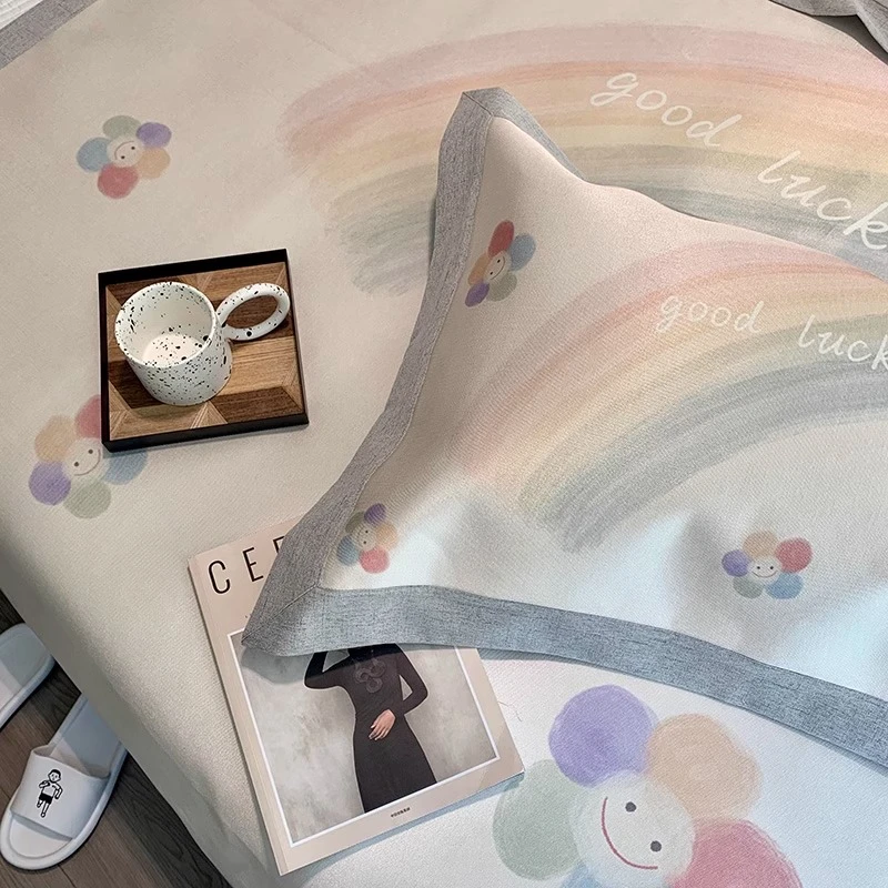 1200D卡通冰丝席儿童婴儿可用空调凉席三件套水洗宝宝软席子床笠