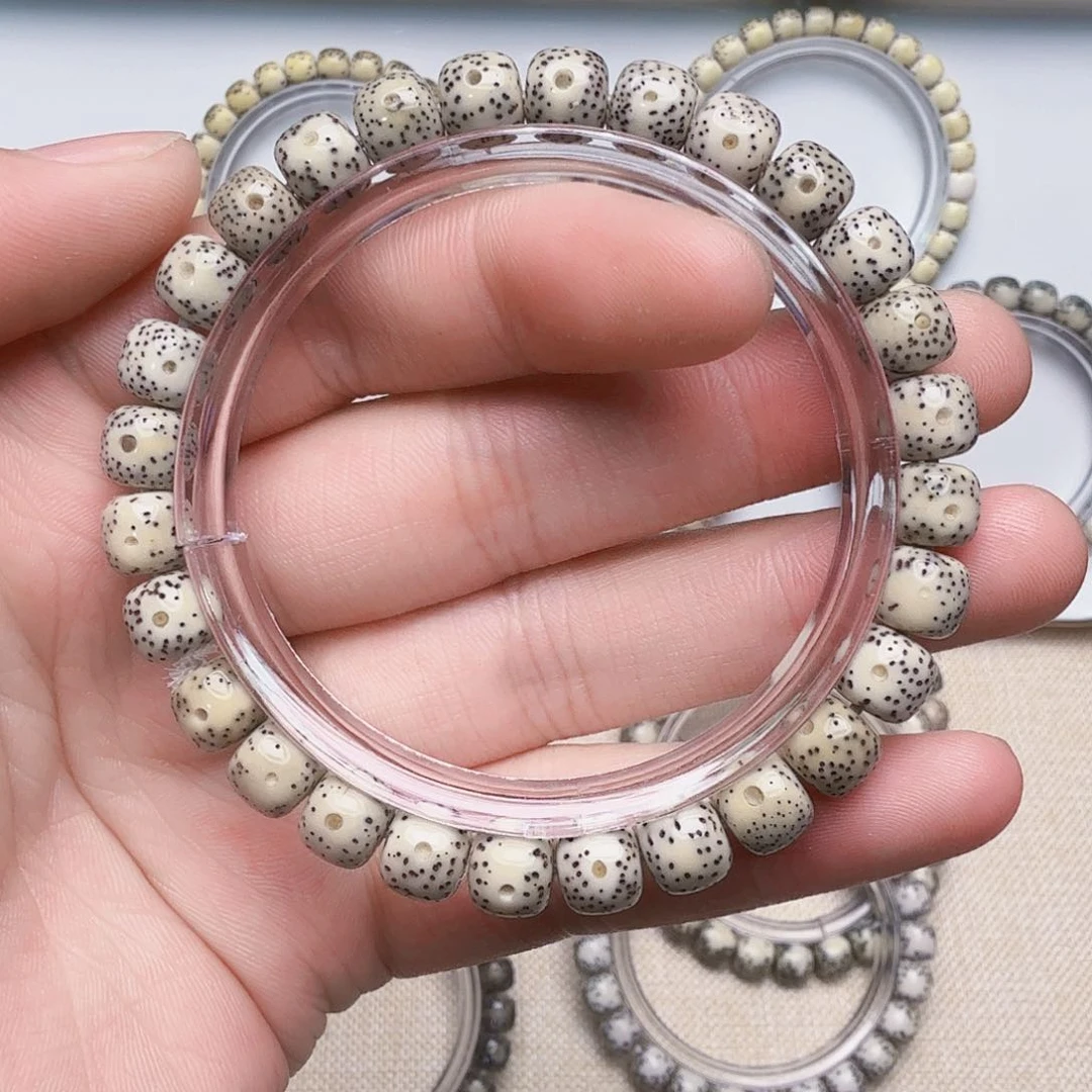 星月菩提手串骨瓷白眼睛留白细星单圈
