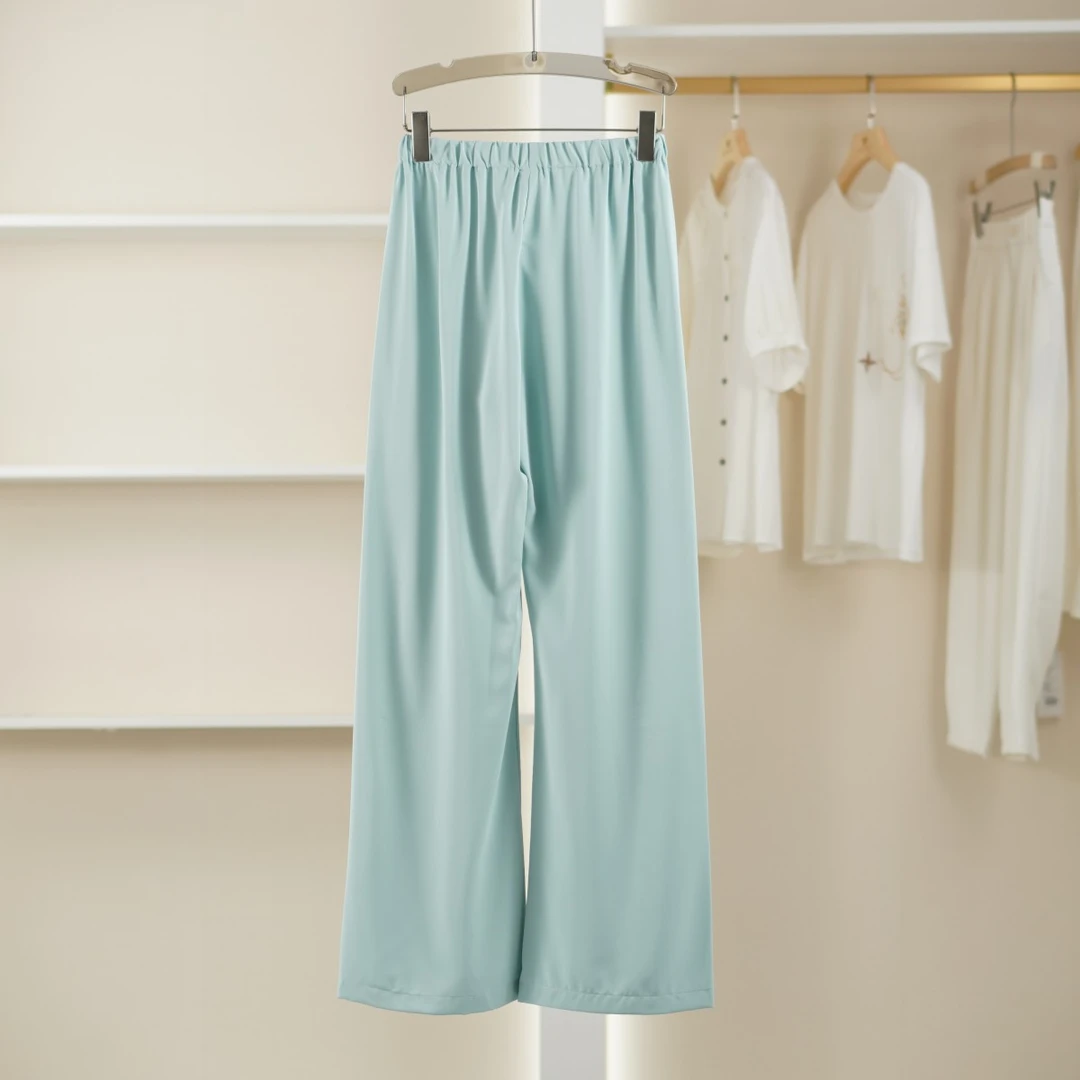 麦迪尚品【蒙M】5050147 优雅气质春夏休闲长裤浅蓝色品牌撤柜女装