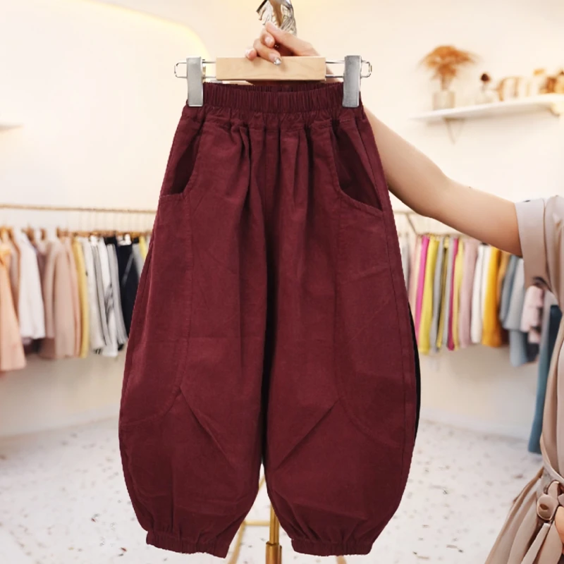 女童束脚裤春秋款2025新款儿童洋气韩版初秋休闲裤女孩秋装弯刀裤