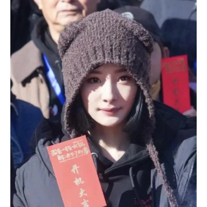 熊猫帽大耳朵可爱