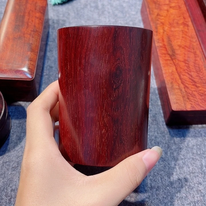 檀香紫檀（小叶紫檀）小笔筒直径7高9