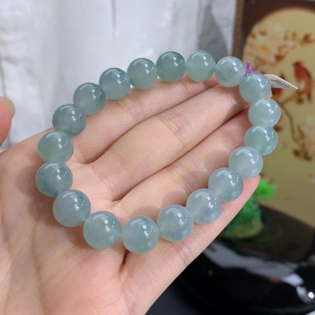 未镶嵌手串翡翠卡10冰润胶蓝飘花