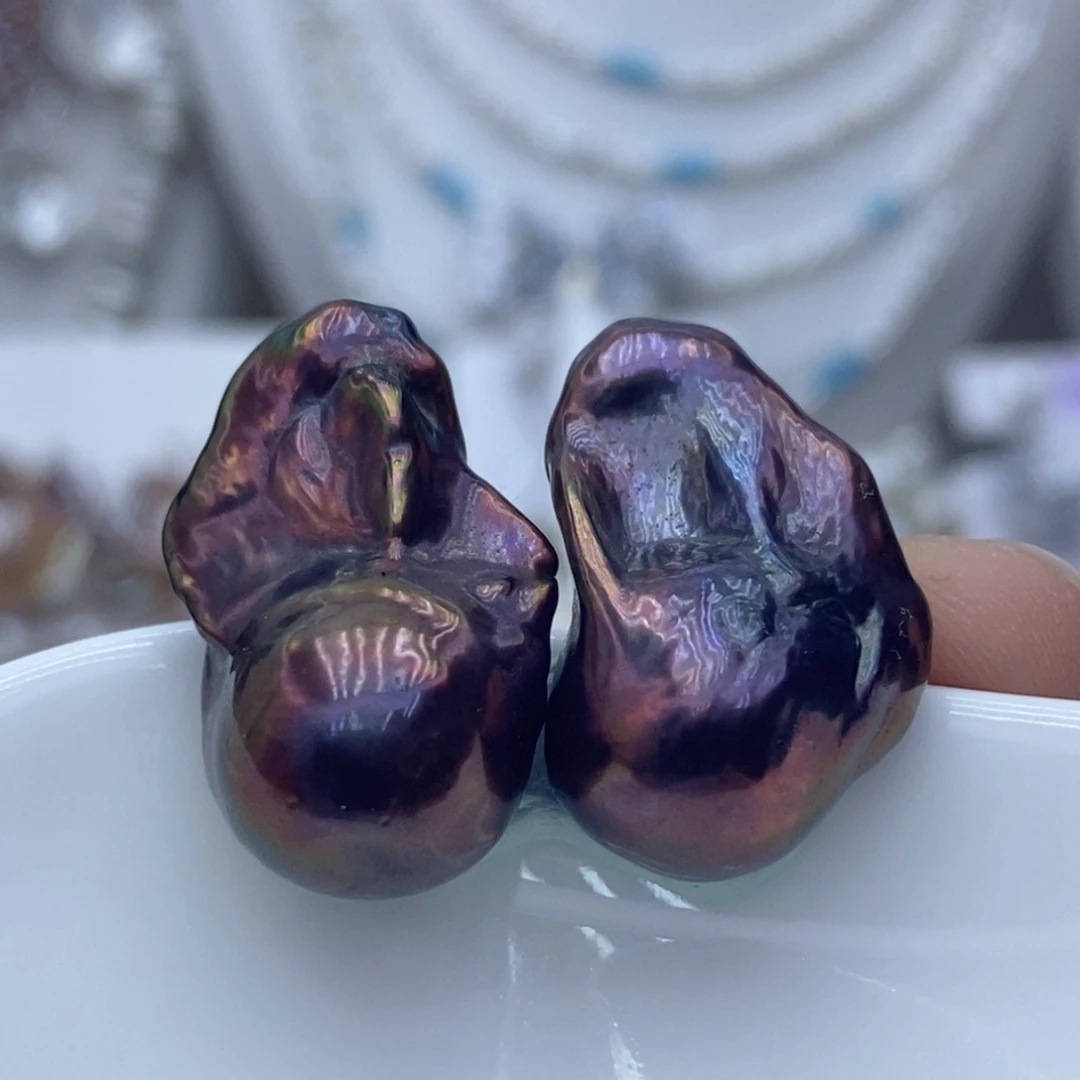 淡水珍珠耳饰银S925镶嵌