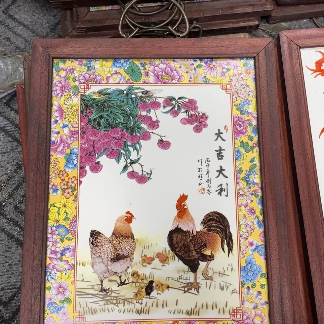瓷片37*28*1景德镇瓷板画柴窑烧制