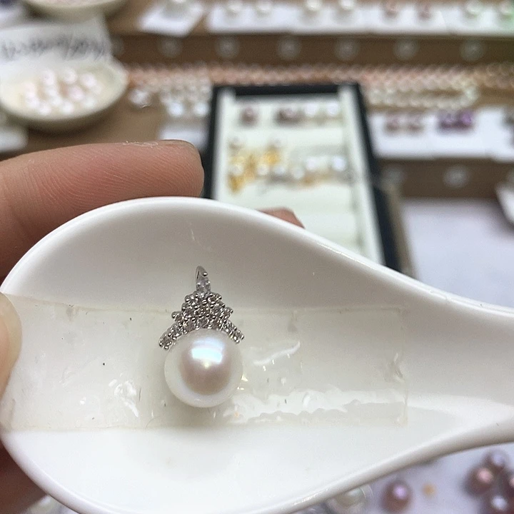 合金淡水珍珠吊坠