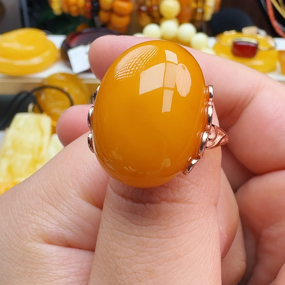 琥珀颈饰银S925镶嵌天然保真假一赔十