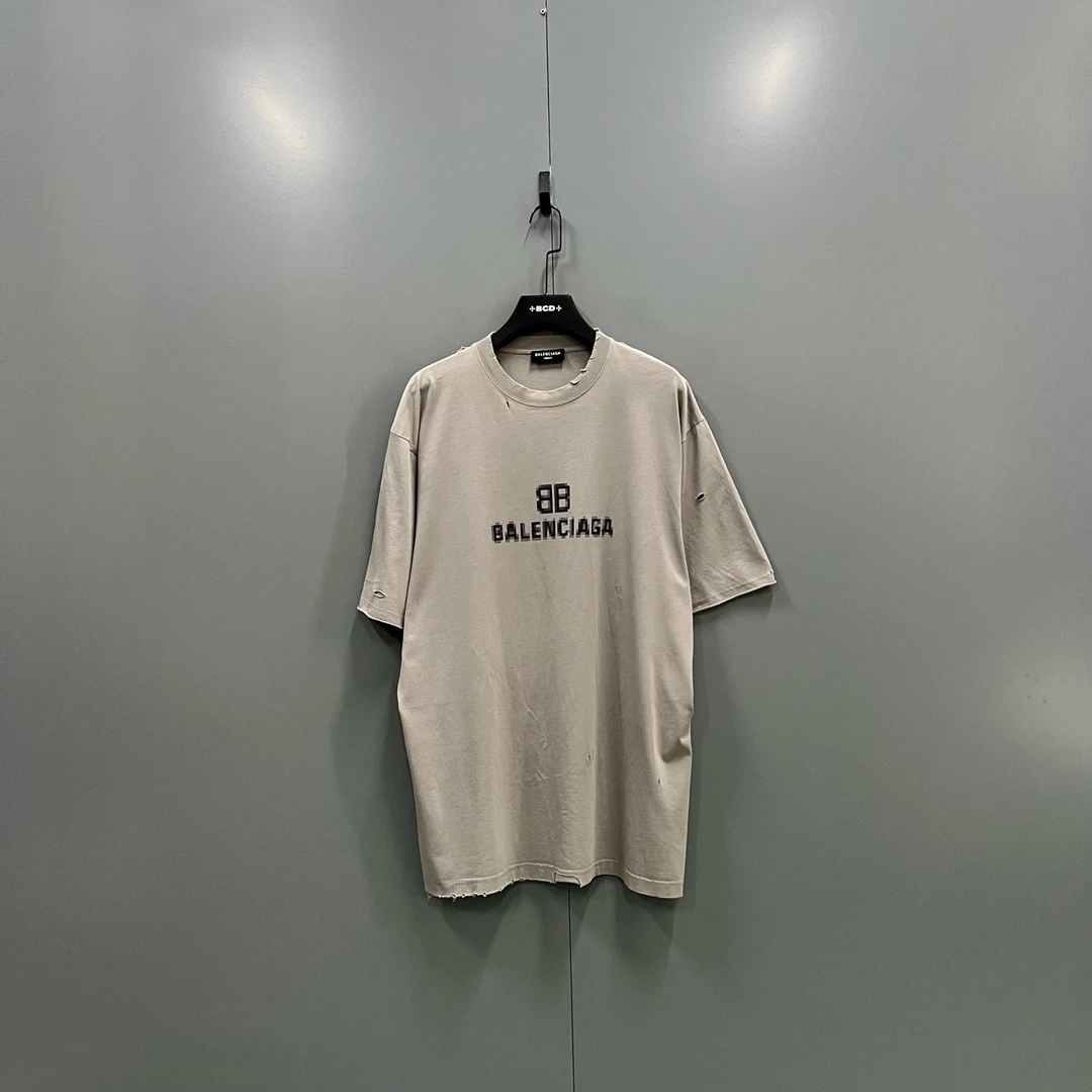 99新 Balenciaga/巴黎世家 巴黎世家 马赛克双B印花短袖 XS码/98