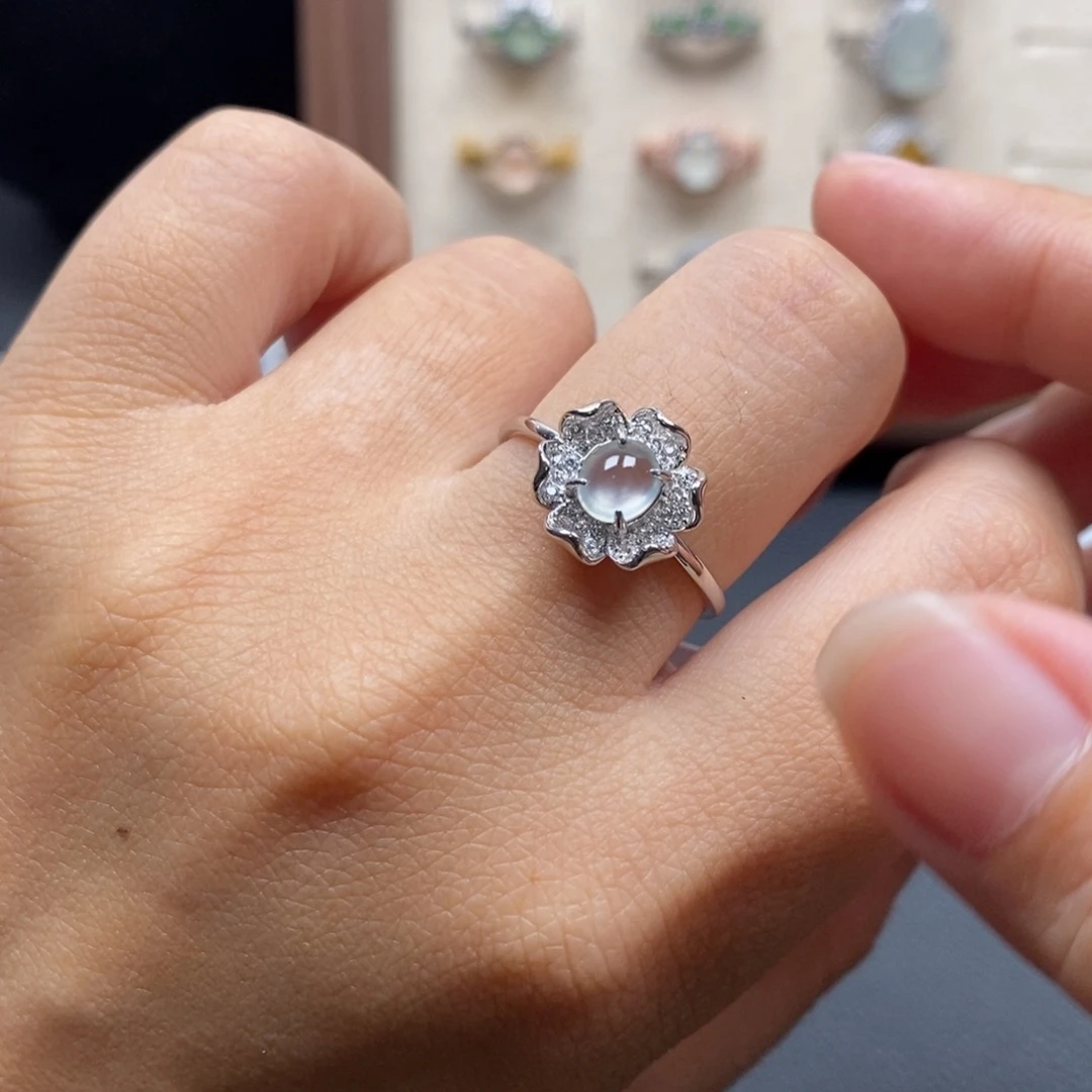 翡翠银S925镶嵌戒指