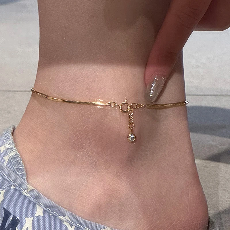 钛钢脚链 气质百搭蛇骨链脚链女高级感轻奢小众足链不褪色脚饰品