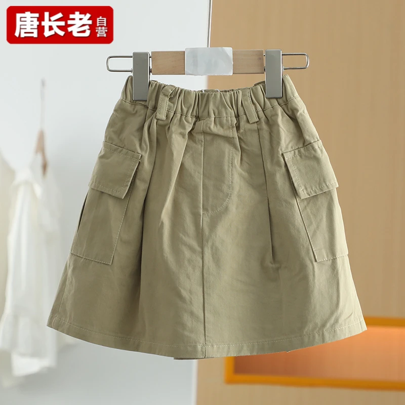 【半价q仓-唐长老自营】48605童装春秋新款工装风半身裙T-M