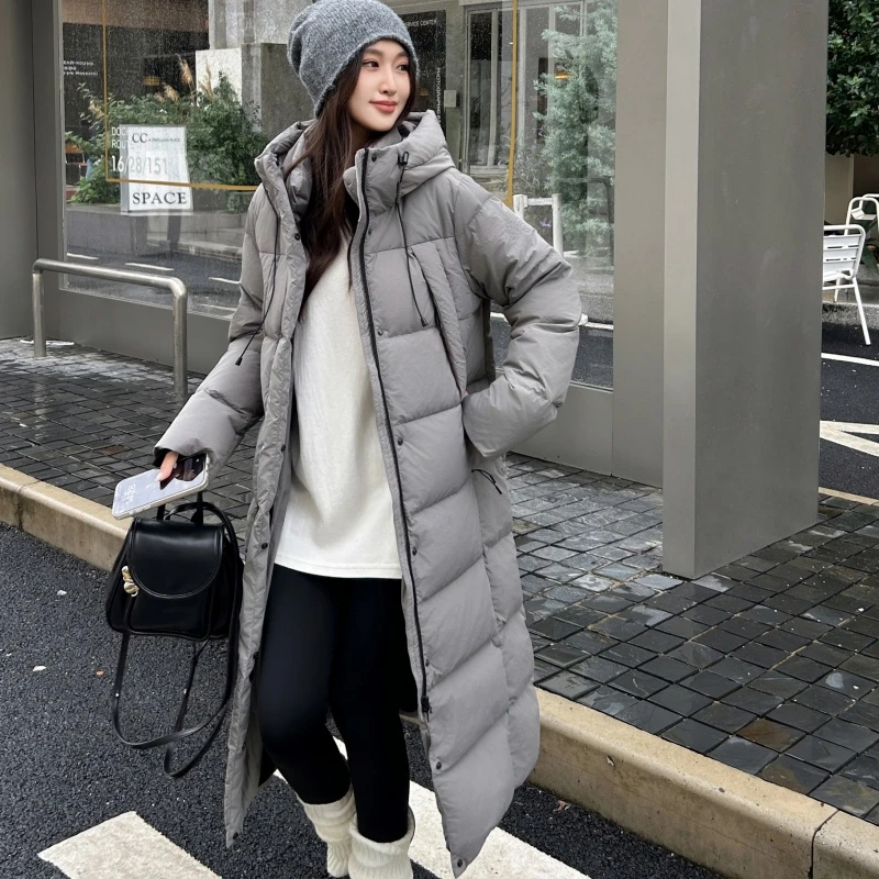 90白鸭绒羽绒服女长款过膝2024新款冬季加厚东北极寒户外保暖外套