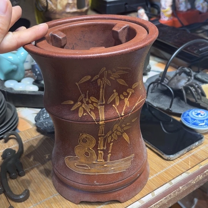 蜜安罐瓷香炉锡茶则