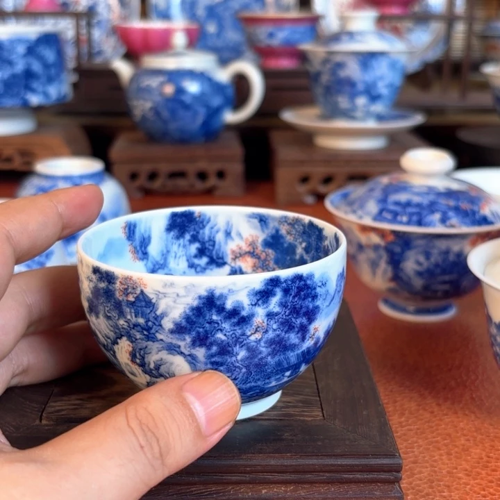 杯子景德镇纯手工手绘青花主人杯