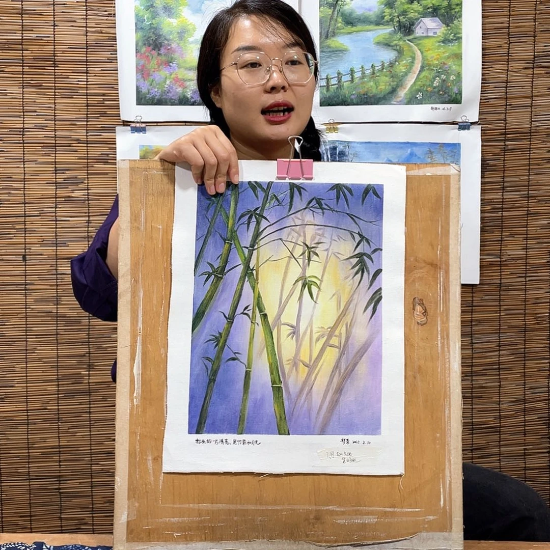 油画恭喜竞拍成功薇爽