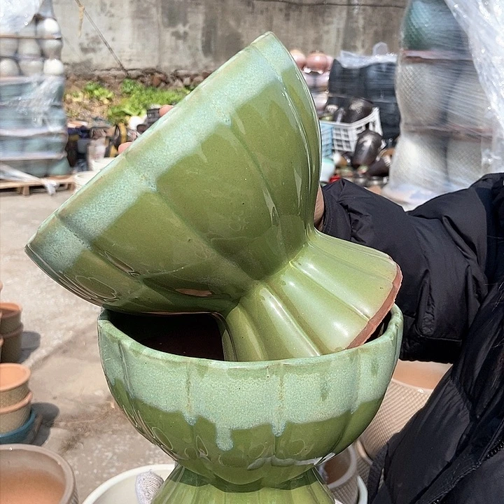 红陶紫砂花盆1357
