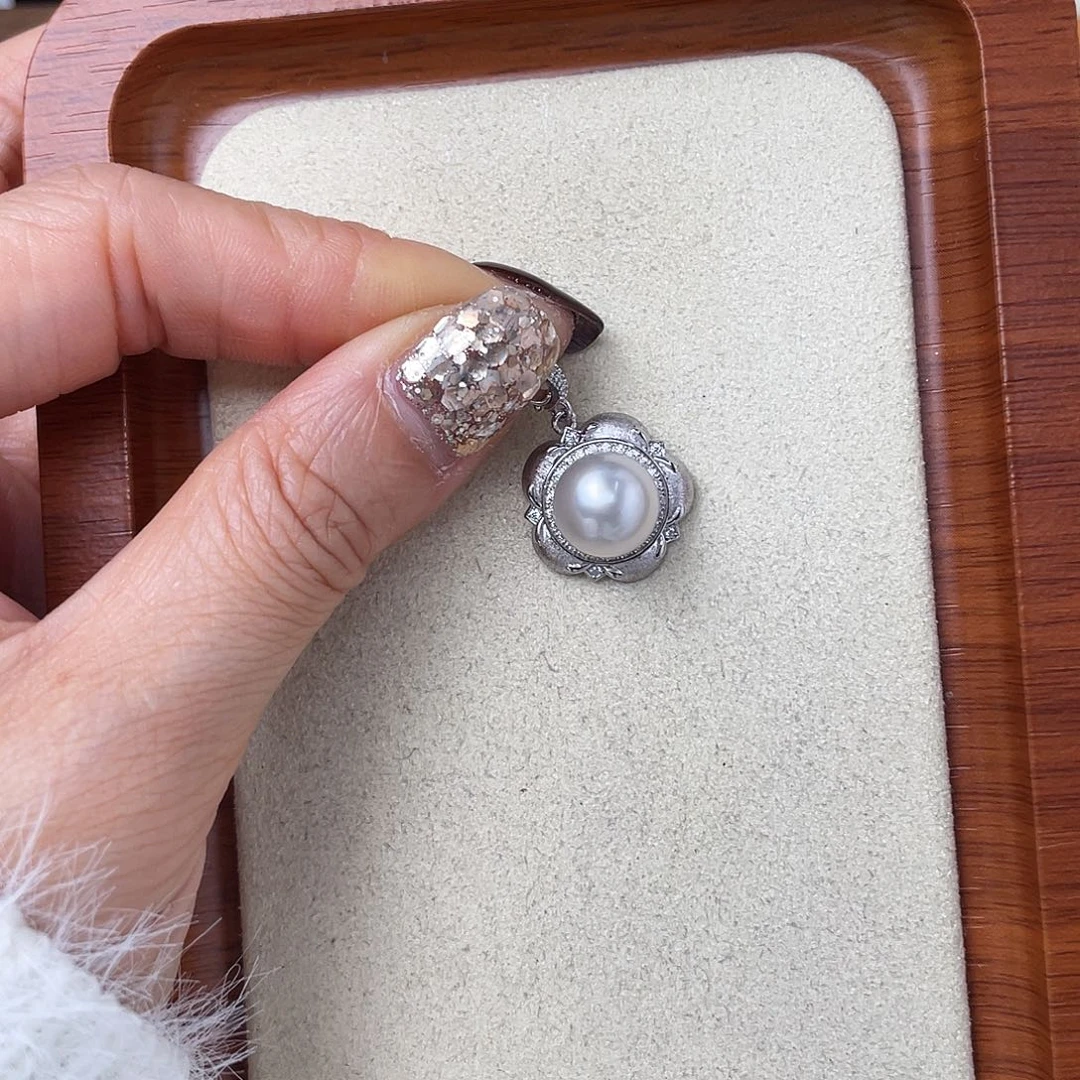 海水珍珠吊坠(不含链)银S925镶嵌