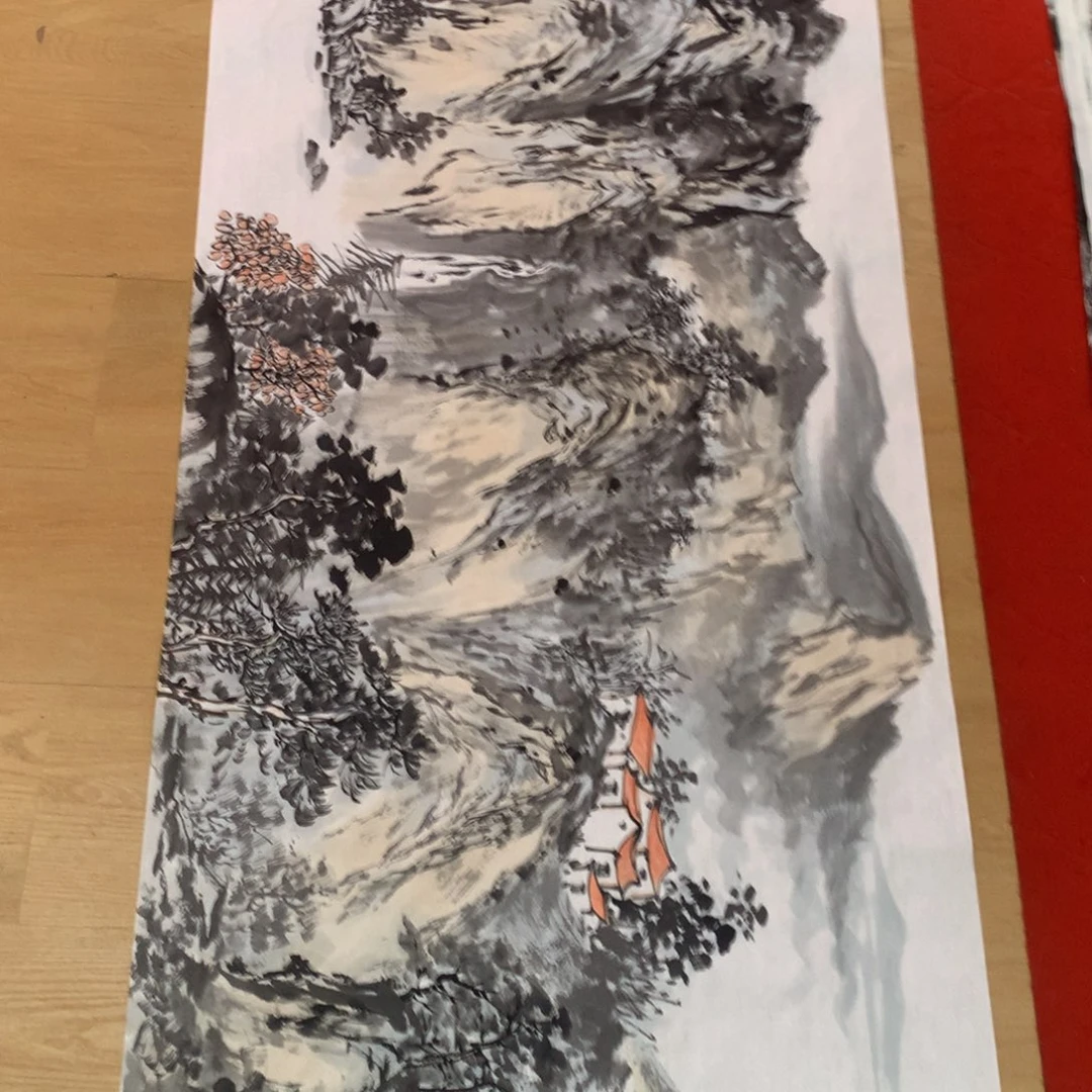 雁***丘国画不落款小六尺山水