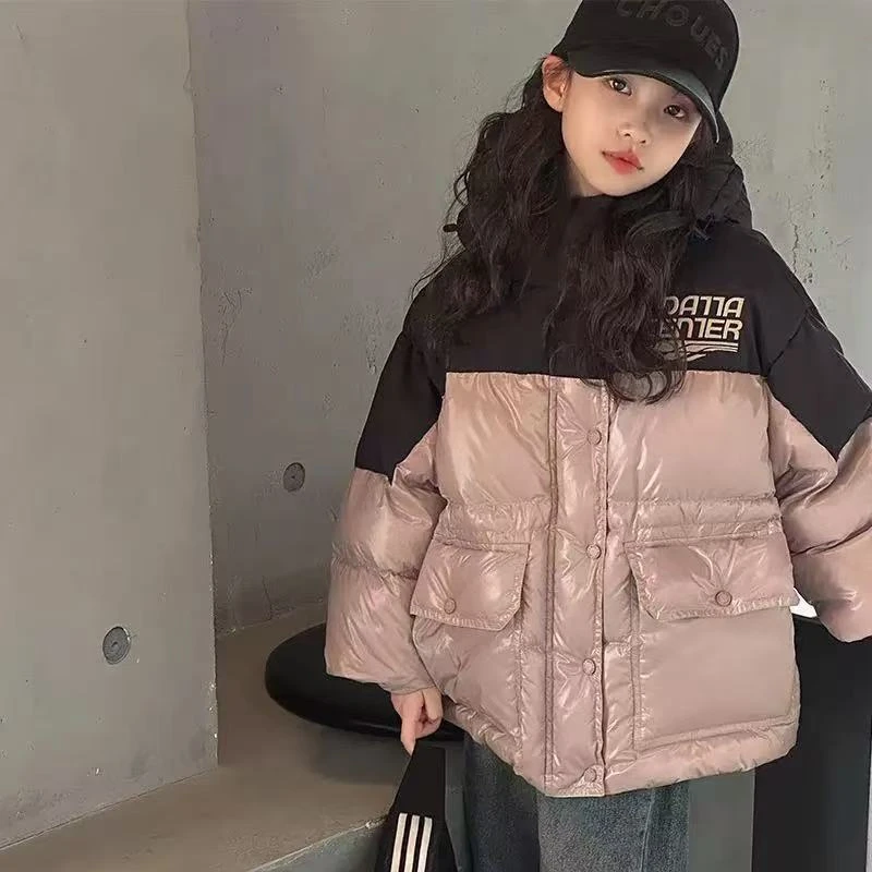 501215《现》2025韩版精选百搭男童女童冬季保暖连帽洋气舒适羽绒服