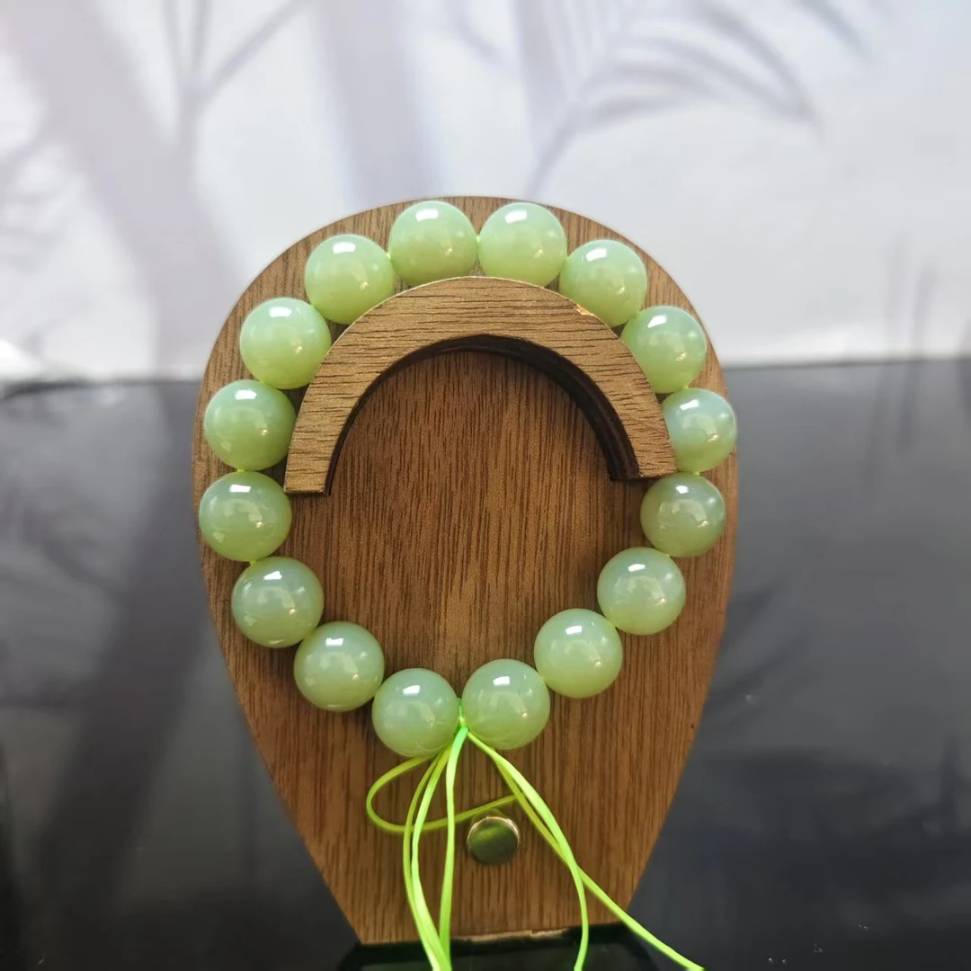 Z和田玉晴水圆珠手串（卡12）0466