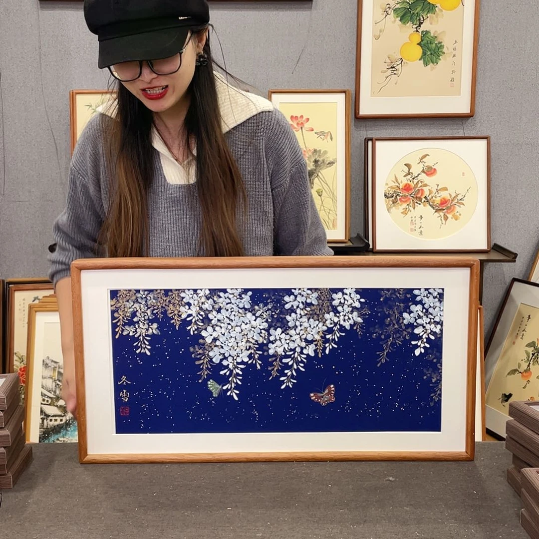 书法手绘带框尺寸：36*69