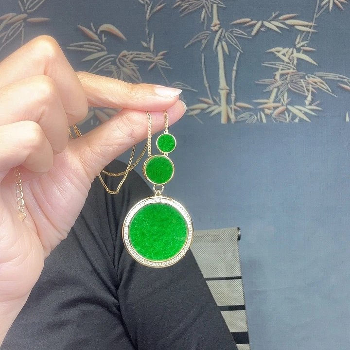 翡翠银S925镶嵌吊坠(赠链)特价