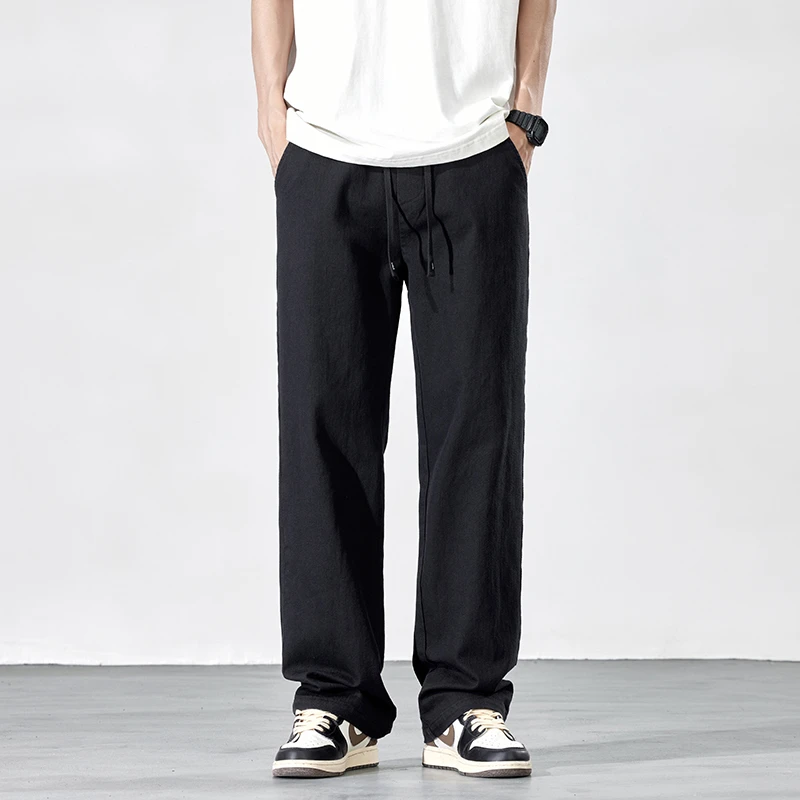 运动潮阔腿裤潮流薄款欧若风男士冰丝长裤休闲裤宽松1035