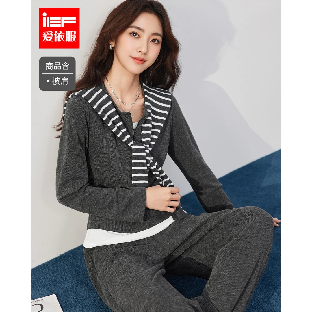 IEF/爱依服一整套穿搭2025秋季新款韩版时尚休闲运动风上下套裤