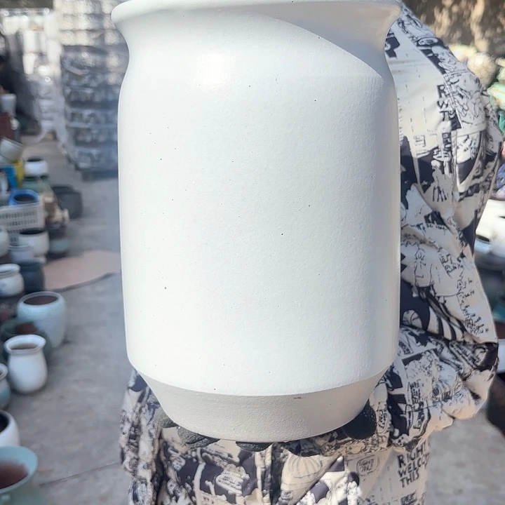 红陶白直口径19高度29