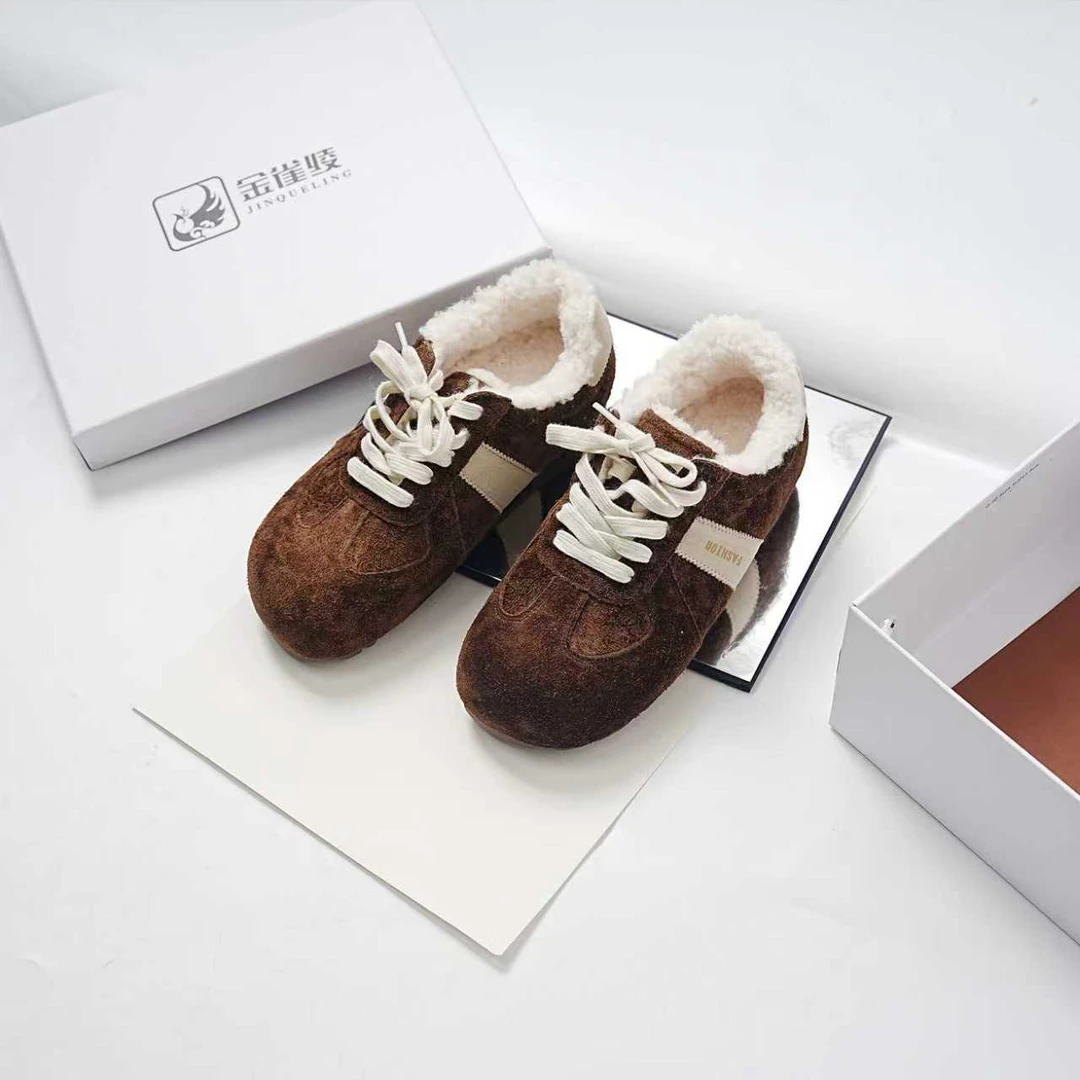 金雀绫【暖山行】时尚加绒通勤设计师款休闲鞋SZAK4XAM0886